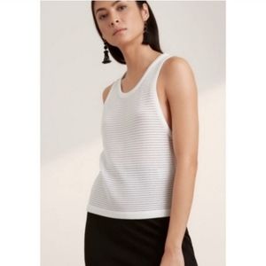 Aritzia Babaton Alrik Ivory Knit Ribbed Tank Top‎ Size XS